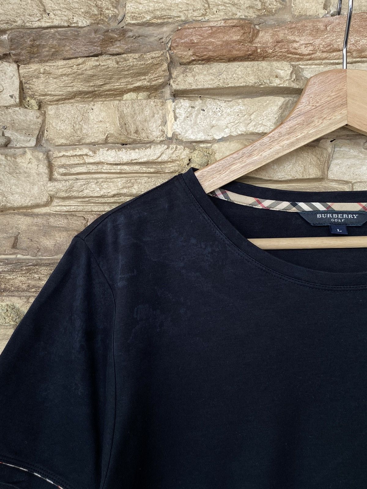 Vintage Vintage Burberry Golf Brit Nova Check Black Roundneck Tees Size US M / EU 48-50 / 2 - 4 Thumbnail