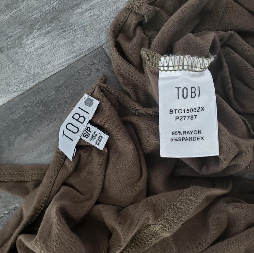 Designer Olive Front Tied Tobi Cropped Halter Size S / US 4 / IT 40 - 4 Thumbnail