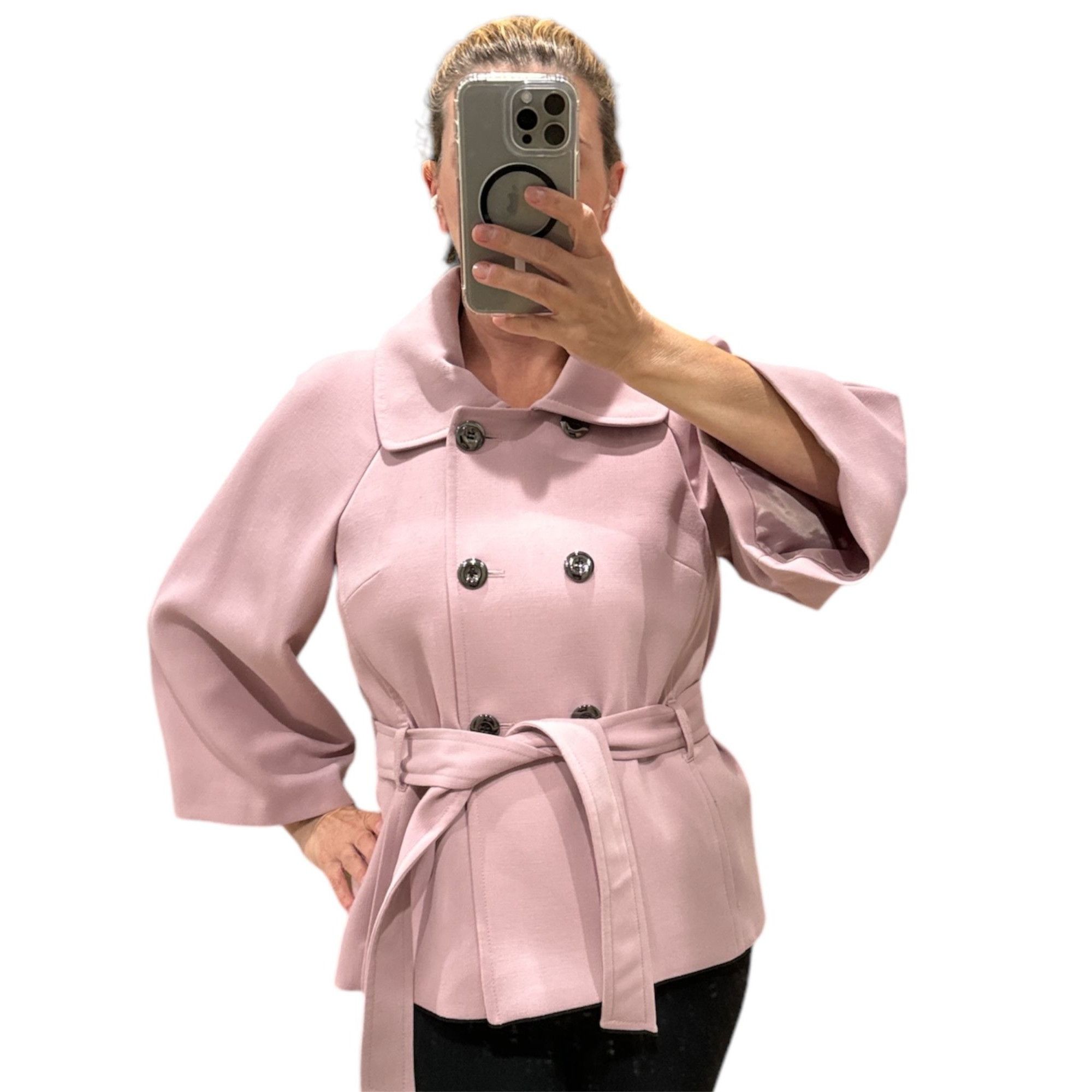 Elie Tahari Tahari by Arthur S. Levine Belted PeaCoat, size 8 Size M / US 6-8 / IT 42-44 - 5 Thumbnail