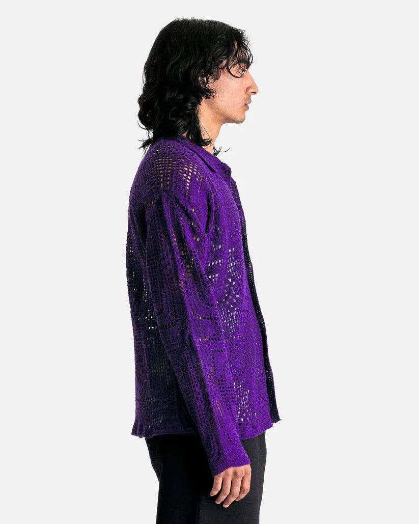 Bode o1s1v1r1oon0825 Crochet Overshirt in Purple Size US XXL / EU 58 / 5 - 2 Thumbnail