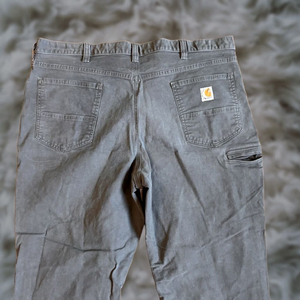 Carhartt Mens Carhartt Rugged Flex Canvas Work Pants Relaxed Fit Gray 42x32 Size US 42 / EU 58 - 1 Thumbnail