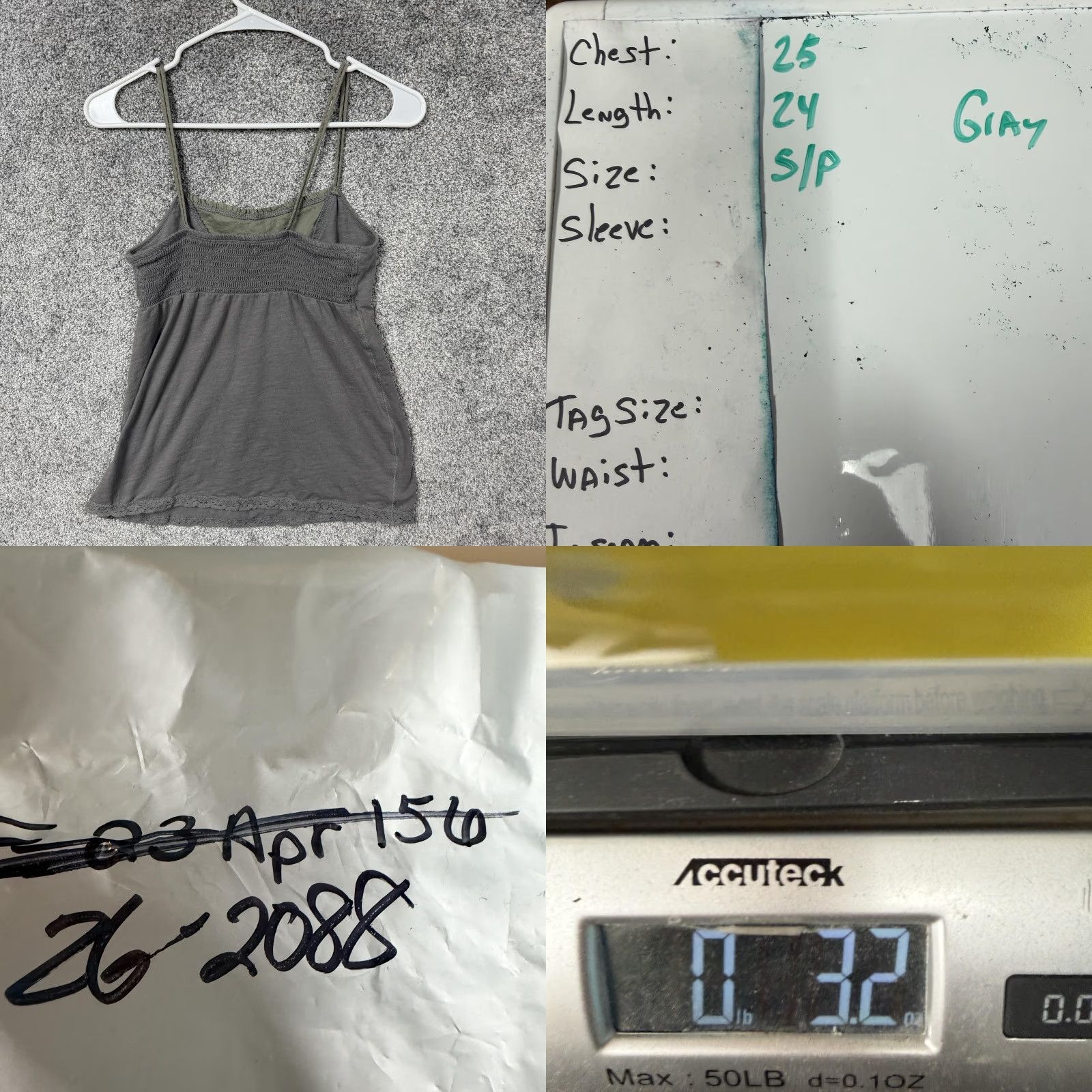 American Eagle Outfitters American Eagle Outfitters Cami Gray Eyelet Lace Boho Festival Y2K Coquette Tank S Pegs? Size S / US 4 / IT 40 - 8 Thumbnail