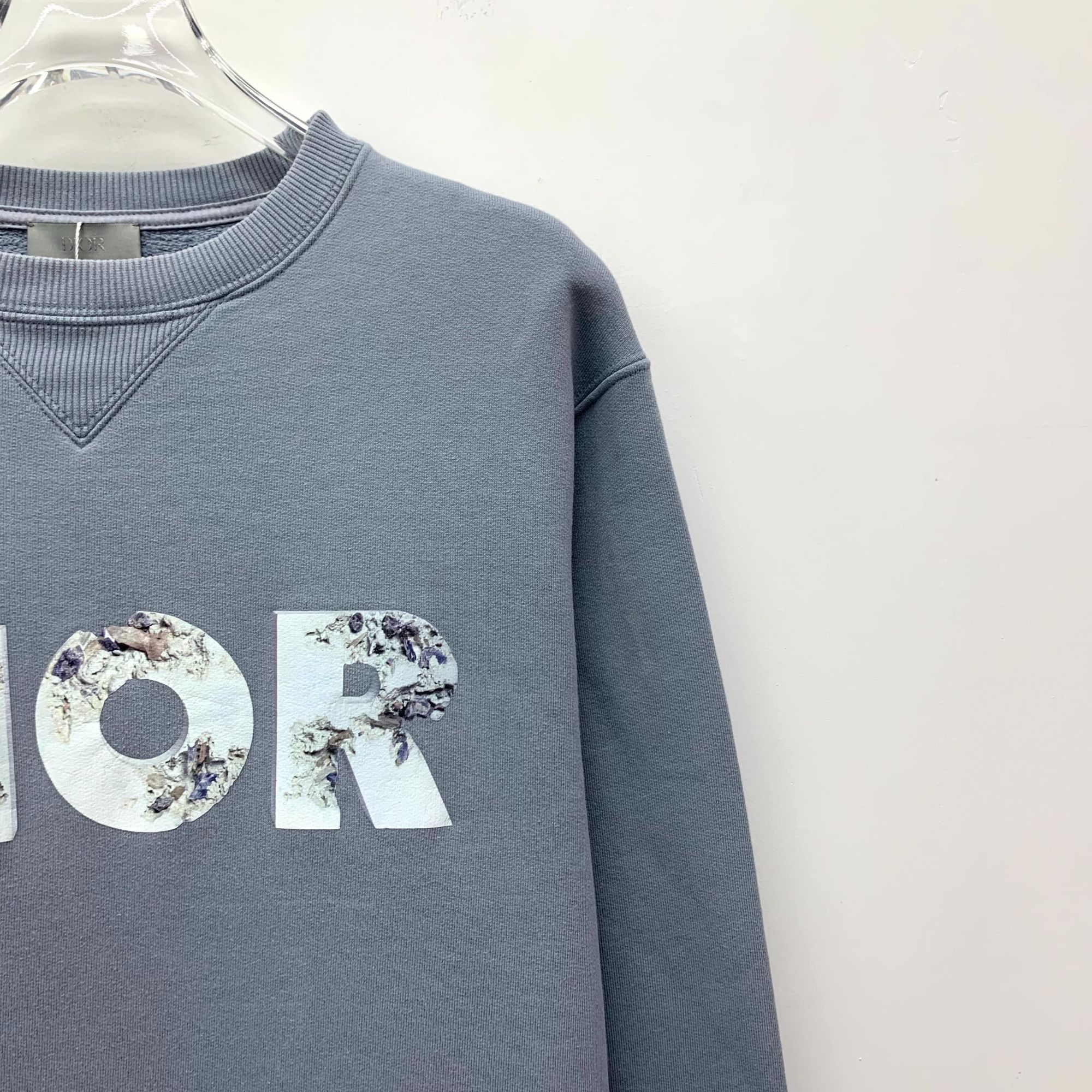 DIOR × DANIEL ARSHAM コラボスウェット DIOR X DANIEL ARSHAM Blue Cotton Sweatshirt With Eroded Logo