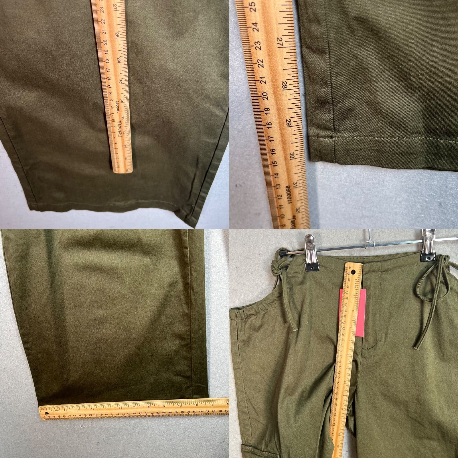 Vintage Edikted Olive Green Wide Leg Cargo Pants Women’s Small 100% Cotton Casual 31" Inseam Size 28" / US 6 / IT 42 - 8 Thumbnail