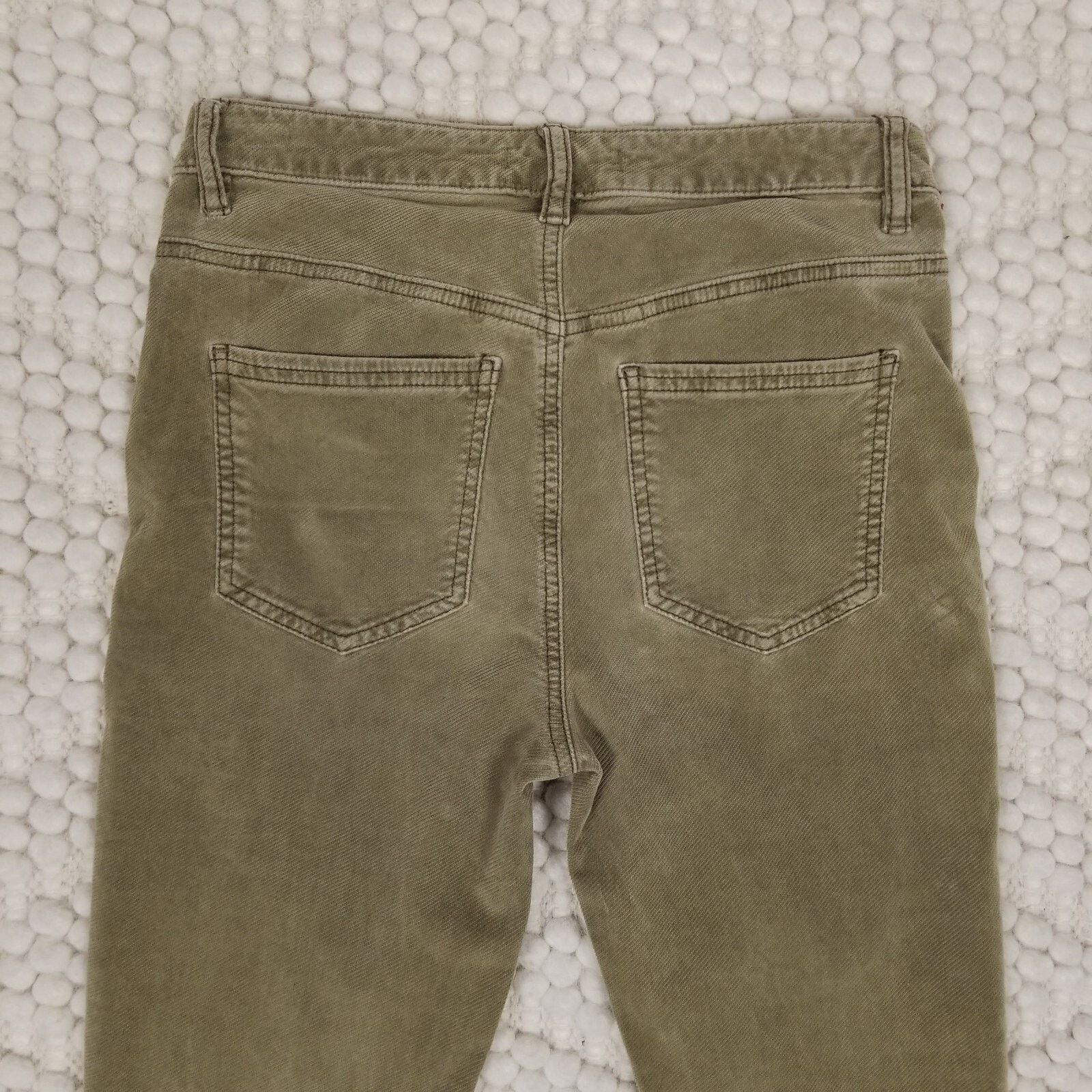 Free People Free People High Rise Slim Leg Olive Green Velvet Jeans 27 Size 27" / US 4 / IT 40 - 9 Thumbnail