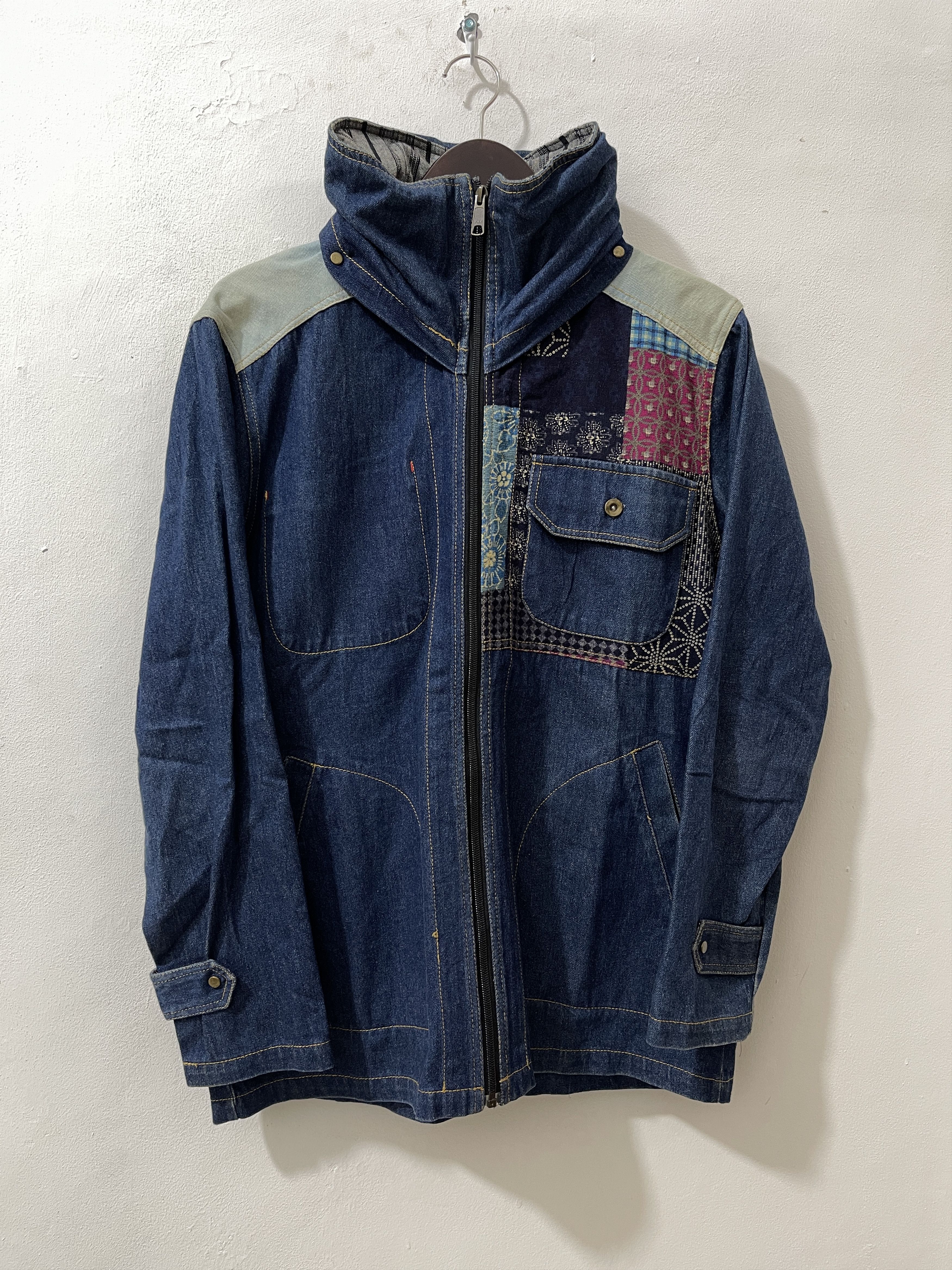 Blue Blue Japan 2000s Amina Japan Crazy Denim Boro Kapital LGB Style Jacket Size US L / EU 52-54 / 3 - 1 Thumbnail
