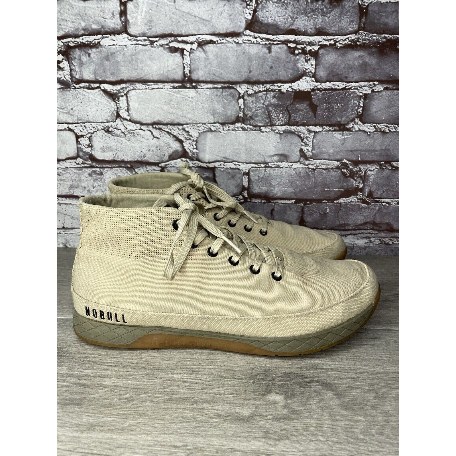 Other Nobull Mid Desert Trainer Canvas Beige Fabric Lace Up Sneake Size US 13 / EU 46 - 7 Thumbnail