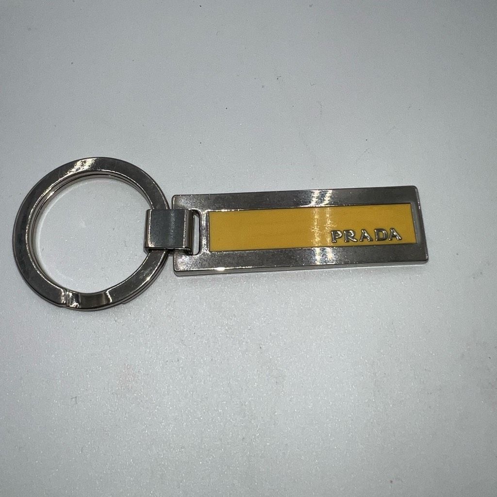Prada Prada Made in Italy Silver Tone and Yellow Keychain Size ONE SIZE - 1 Thumbnail