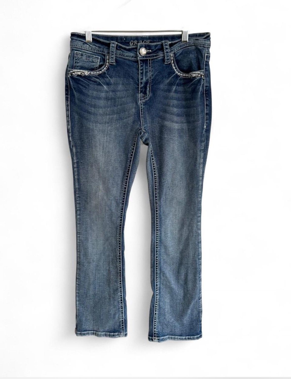 Grace in LA Grace in LA Jeans Easy Fit - Dark Wash Bootcut Size 7 Size 28" / US 6 / IT 42 - 1 Thumbnail