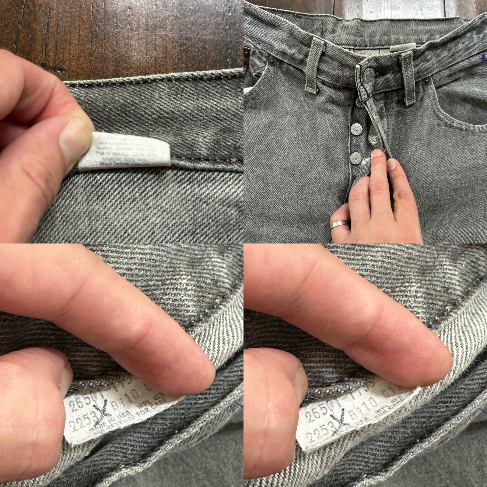 Levi's VTG Levi's 501 Jeans 27x30 Button Fly Grey Wash Straight Mens 90s Vintage USA Tag XX Act Faded Size US 27 - 8 Thumbnail