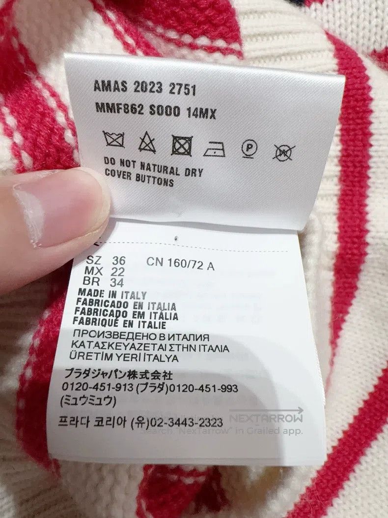 Miu Miu Miu Miu 36 Striped cardigan in early spring Size S / US 4 / IT 40 - 5 Thumbnail