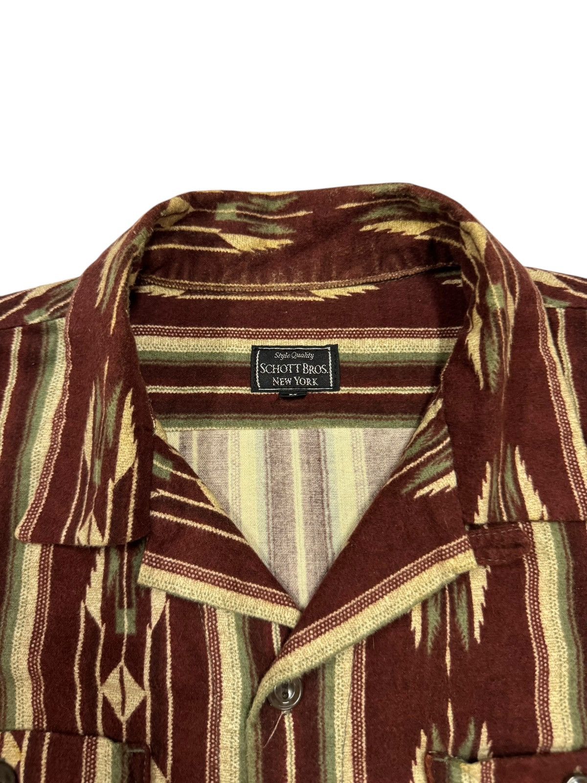 Schott Vtg🔥Schott Bros Nyc Native Navajo Camp Collar Shirt Size US M / EU 48-50 / 2 - 9 Thumbnail
