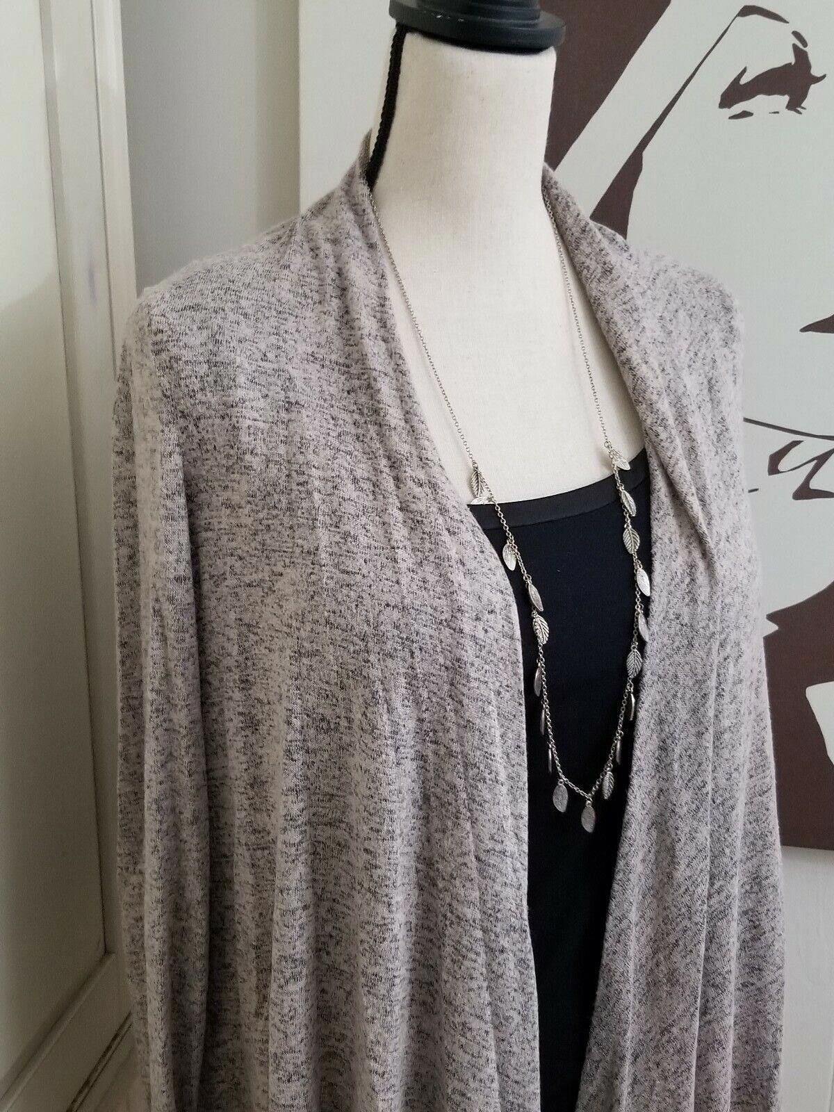 Designer Philosophy Sweater Medium Heathered Beige Open Front Size M / US 6-8 / IT 42-44 - 3 Thumbnail