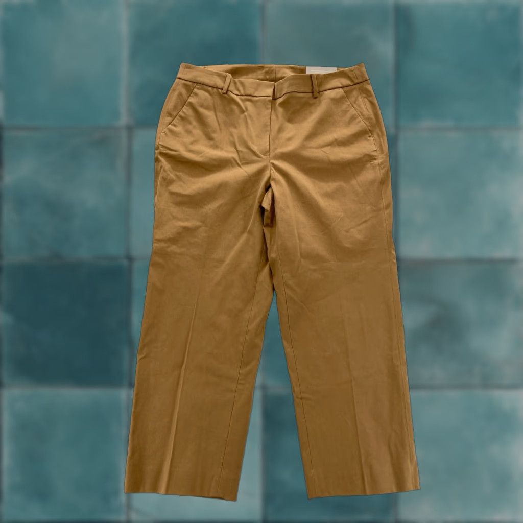 Vintage Chico's Pants Women's 2.5 Straight Leg Crop Brown Bi Stretch Fabric Mid Rise NWT Size 36" / US 14 / IT 50 - 1 Thumbnail