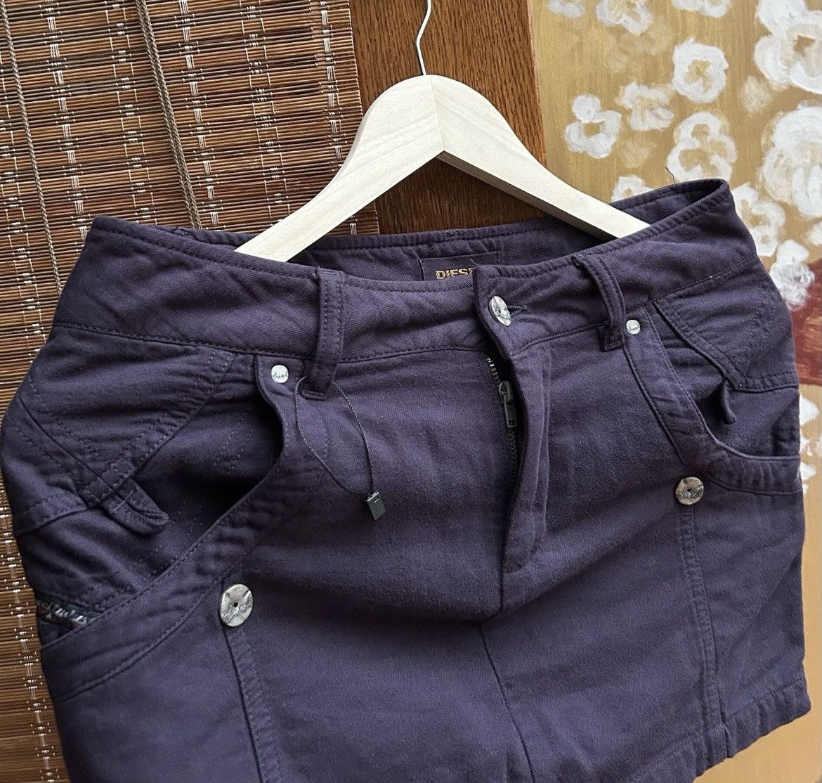 Diesel Vintage Y2K Diesel Purple Denim Mini Skirt Size Small Size 26" / US 2 / IT 38 - 3 Thumbnail