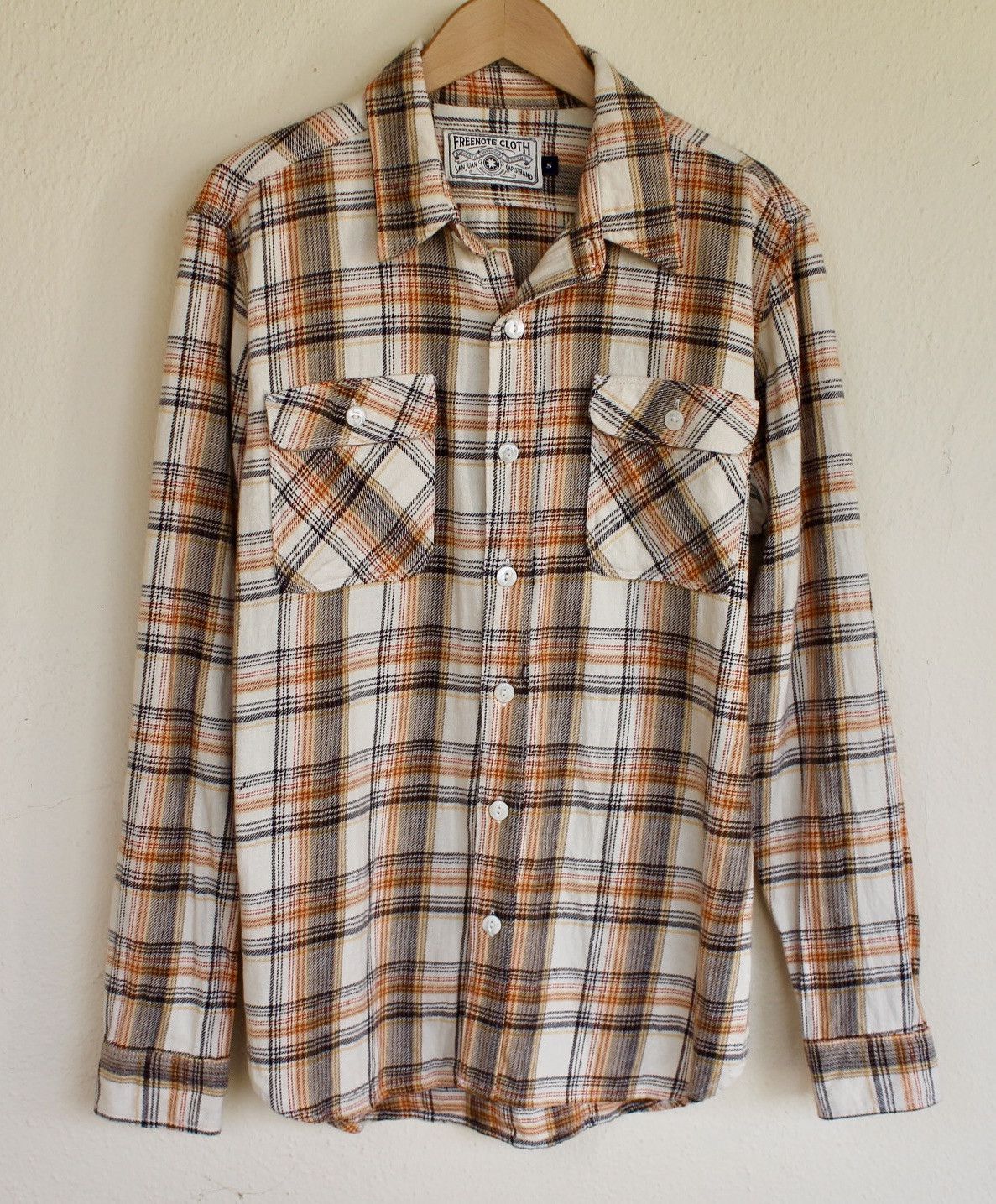 image of Freenote Cloth Jepson Cream Plaid, Men's (Size Small)