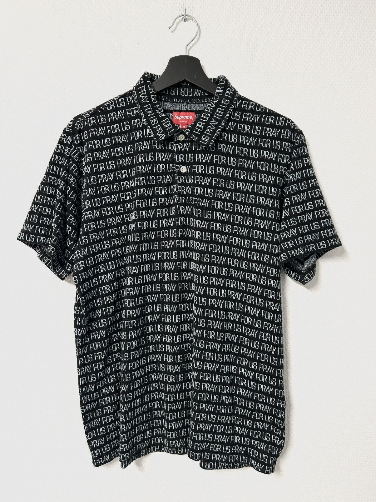 Supreme Supreme - SS18 Pray For Us Polo Schwarz🖤🤍 Size US M / EU 48-50 / 2 - 1 Thumbnail