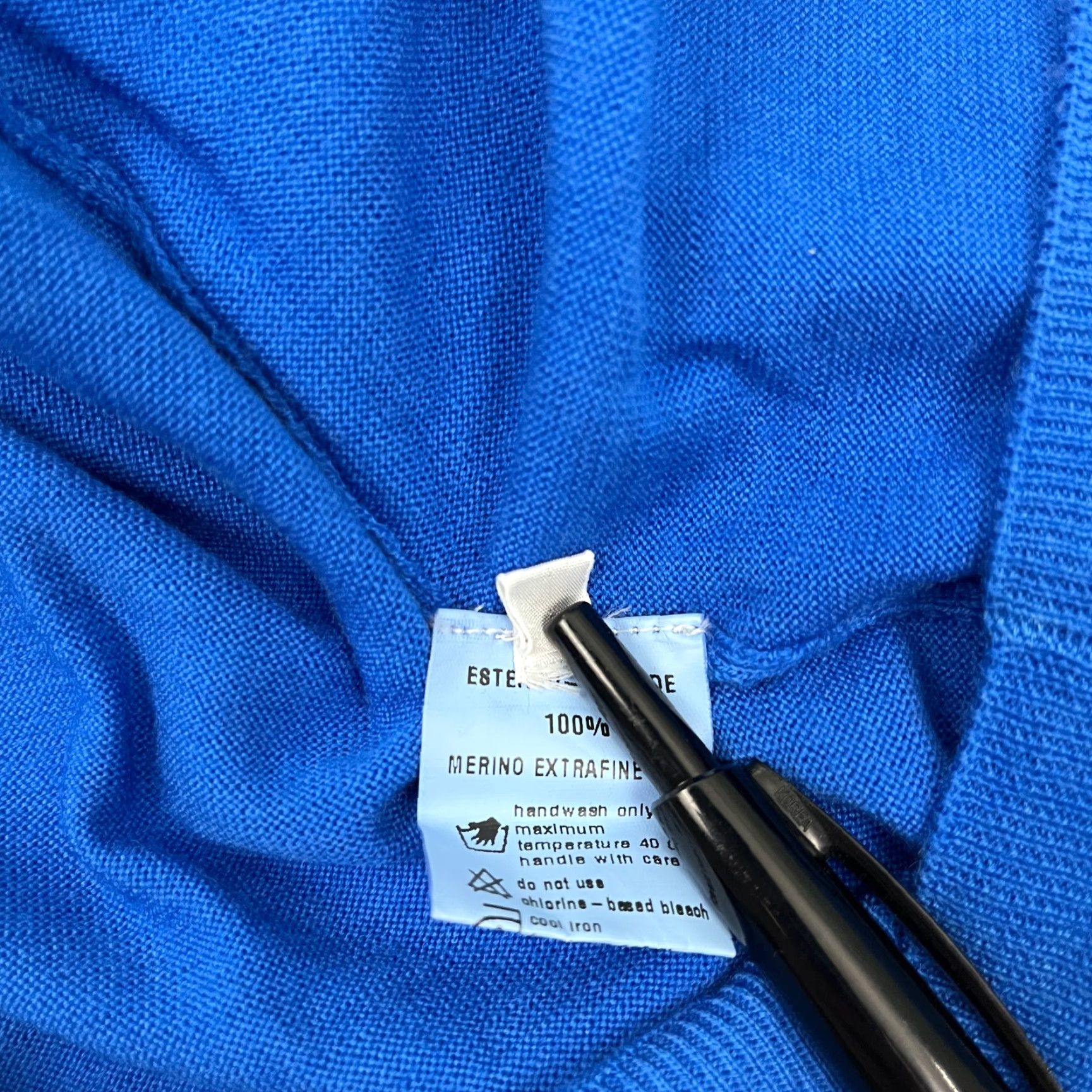 Vintage Dune Sweater Men Medium Size 50 Blue Merino Wool 1/4 Quarter Zip Pullover Italy Size US M / EU 48-50 / 2 - 7 Thumbnail