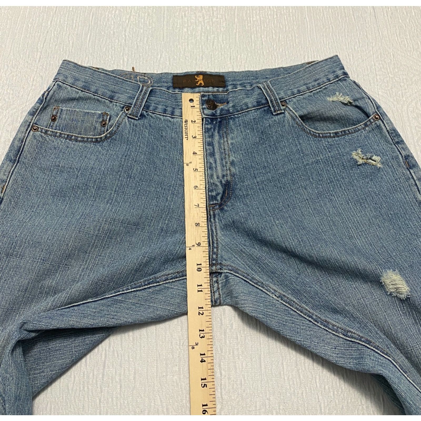 Vintage Rampage Jeans Bootcut Womens Size 36 Blue Mid Rise Distressed (Regular) 31 Inseam Denim 100% Cotton Logo Pocket Spring Summer Fall Winter Womens Size 25" / US 0 / IT 36 - 4 Thumbnail