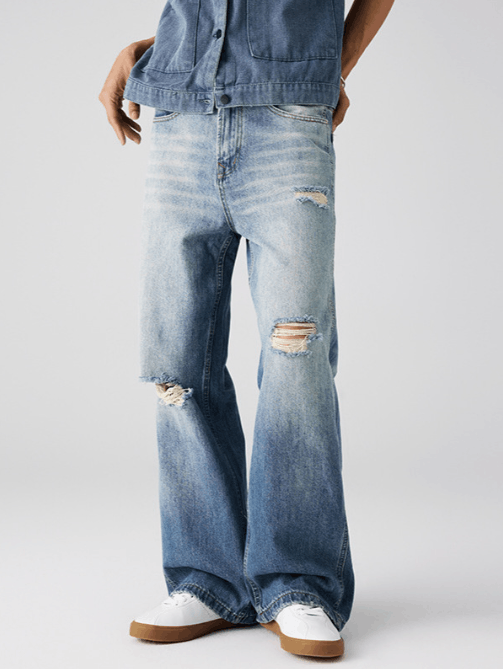 Japanese Brand × Jean American style high street washed gradient ripped jeans Size US 32 / EU 48 - 2 Thumbnail