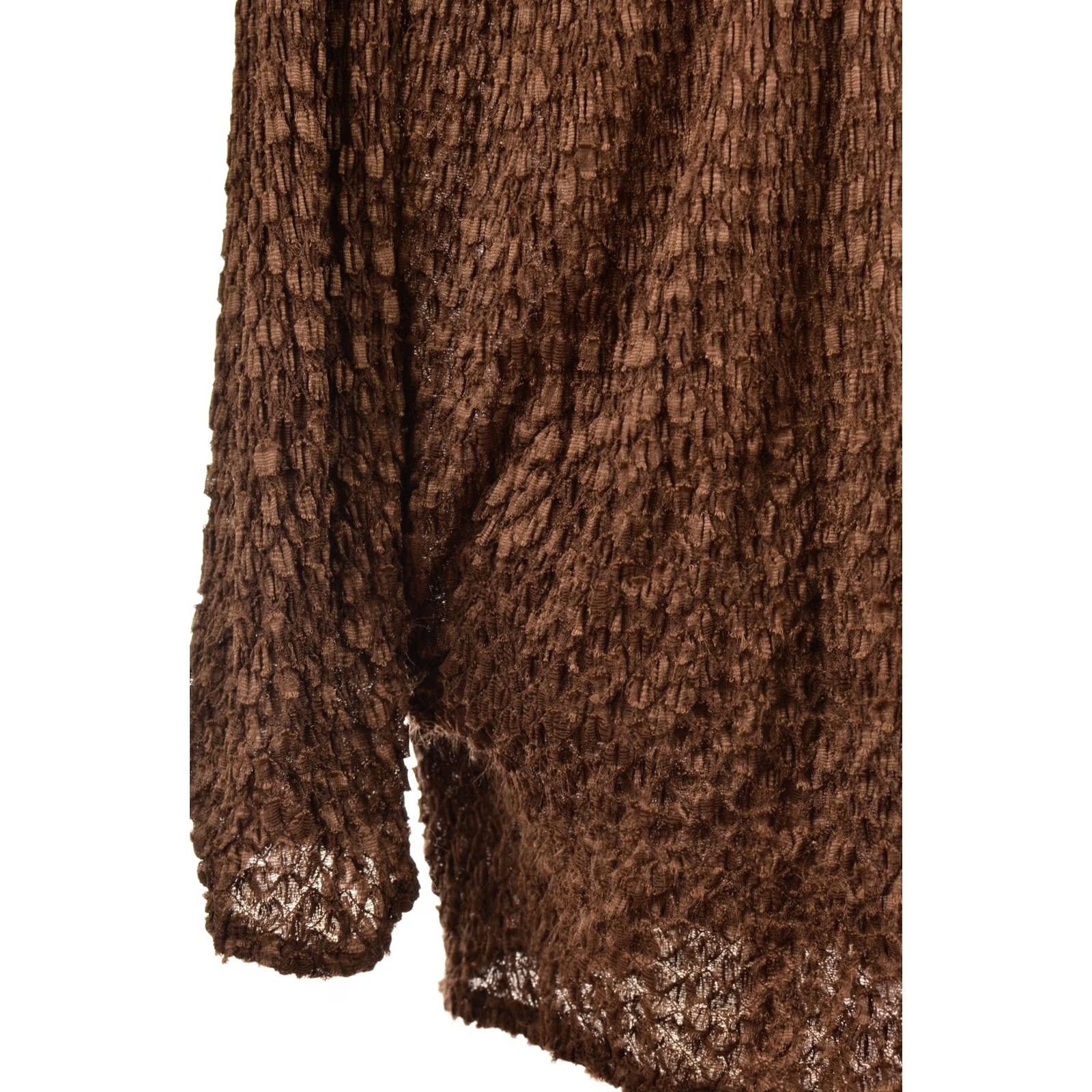 Vintage VINTAGE G. Barhel Paris Blouse Shirt Womens Brown 2 Polyamide Top Crochet Collar Made in France Size XS / US 0-2 / IT 36-38 - 3 Thumbnail