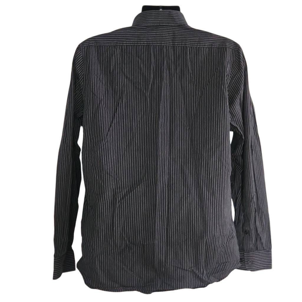 Express Express Men's Size Large Black & White Pinstripe Long Sleeve Size US L / EU 52-54 / 3 - 2 Thumbnail