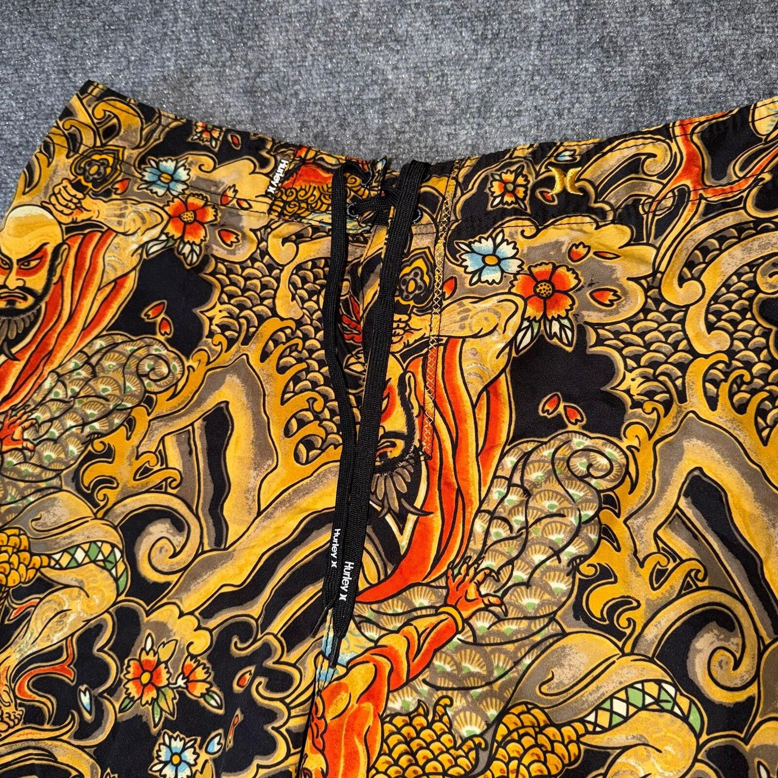 Hurley Hurley Gold Samurai Surf Board Shorts Mens XL Vtg y2k 90s Size US 36 / EU 52 - 2 Thumbnail