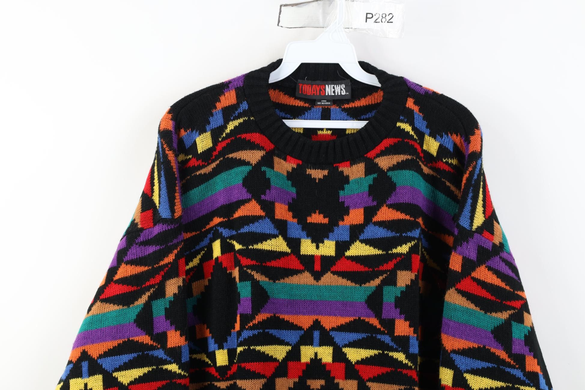 Vintage Vintage 90s Streetwear Southwestern Knit Crewneck Sweater Size US L / EU 52-54 / 3 - 2 Thumbnail