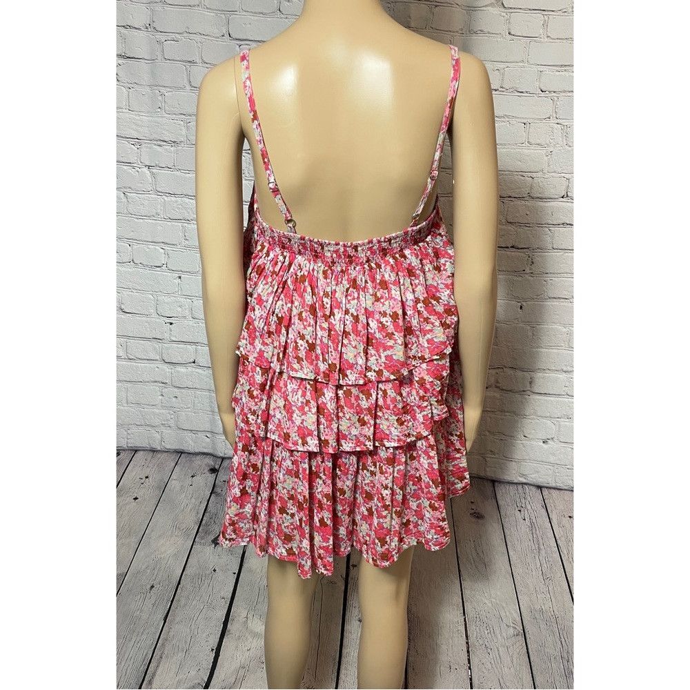 Free People NWT New $108 Free People Talia Tiered Pink Floral Tank Mini Size M / US 6-8 / IT 42-44 - 4 Thumbnail
