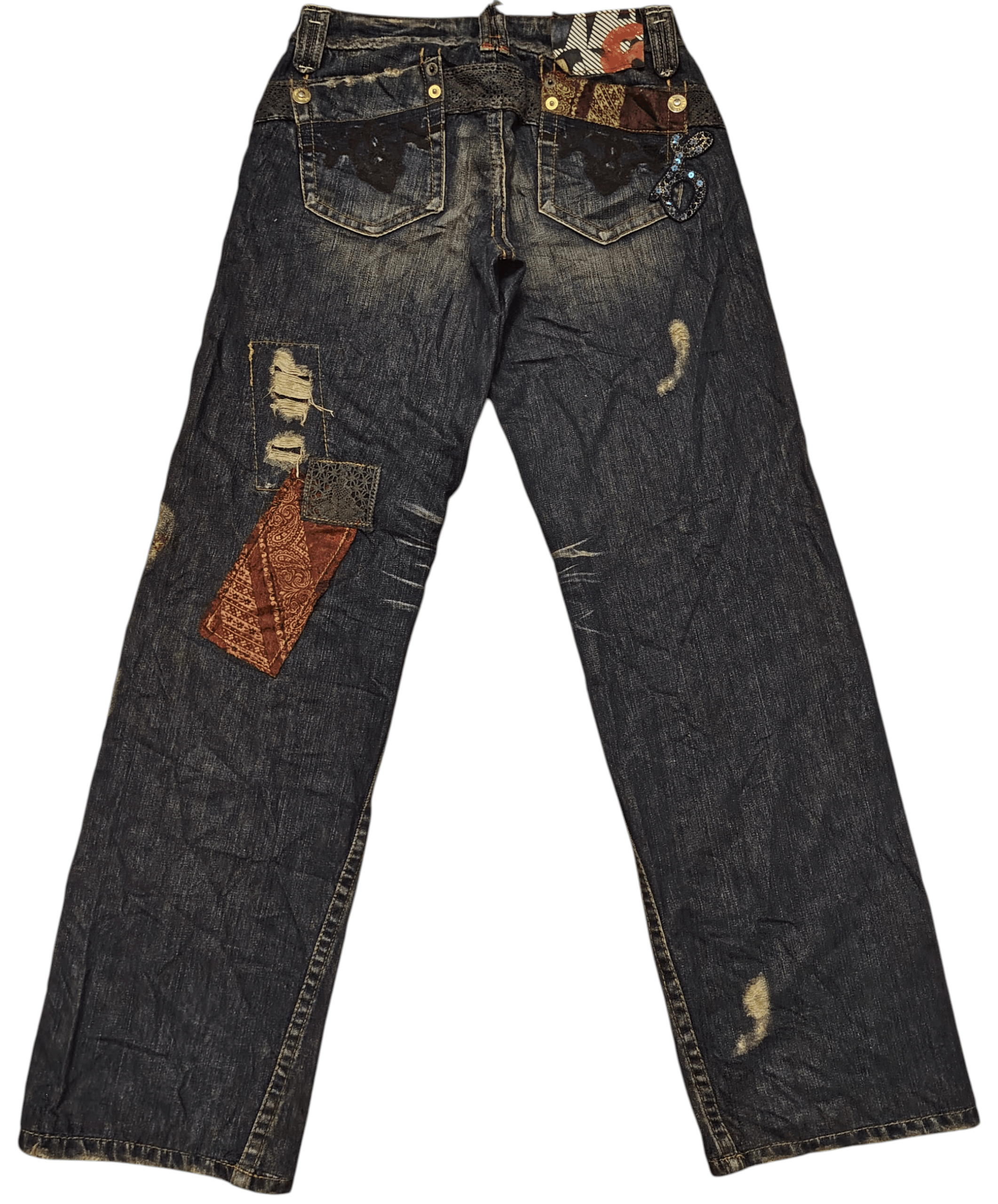 14th Addiction Japanese A6 Jeans Bandana Patchwork design Distressed jeans Size US 30 / EU 46 - 1 Thumbnail