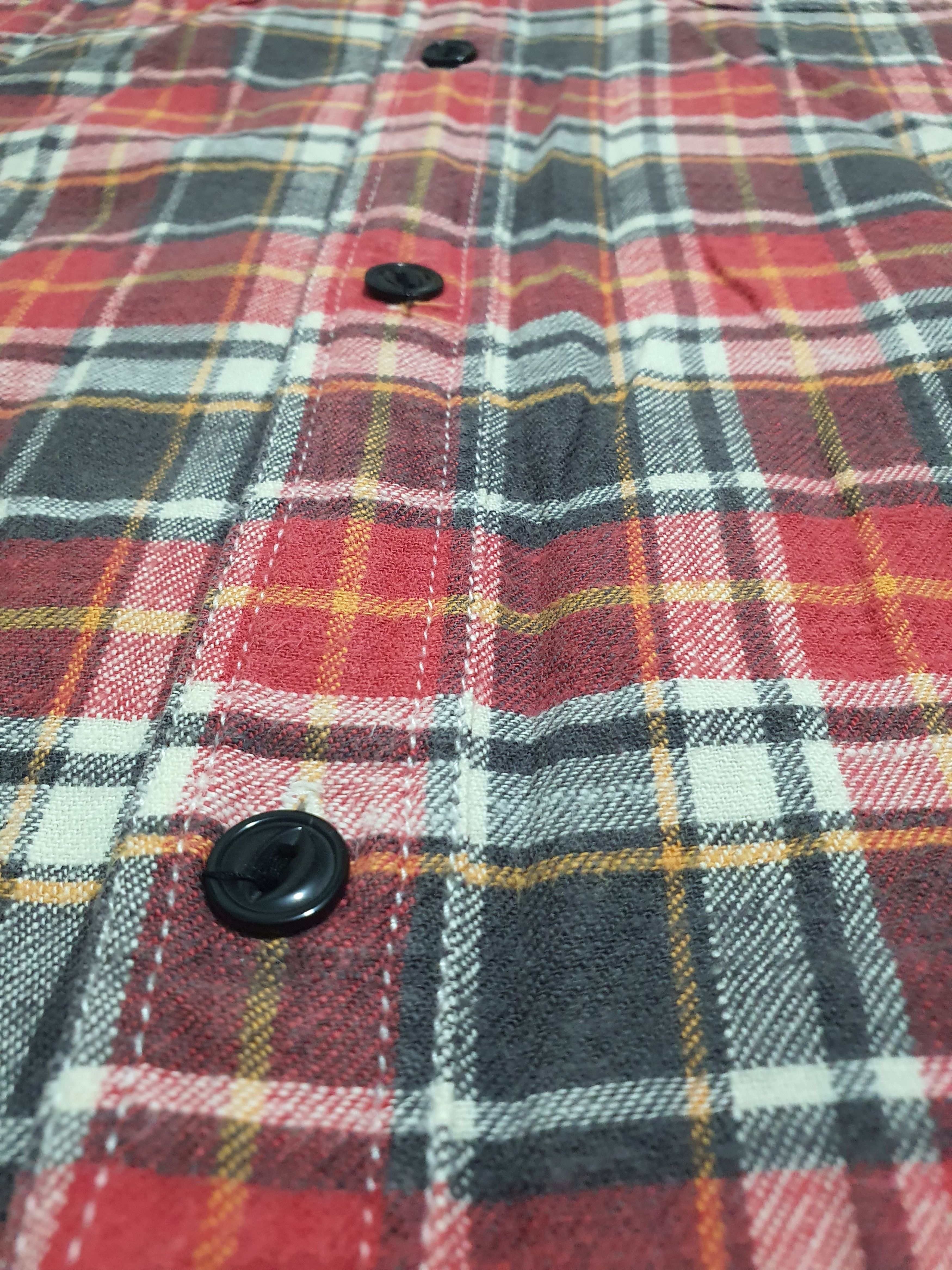 Global Work × Japanese Brand GLOBAL WORK 20/26.5 CHECKED RED WORK SHIRT Size US L / EU 52-54 / 3 - 9 Thumbnail