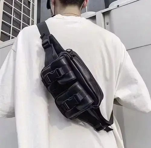 Utility Bag Belt Bag Fanny Pack Sling Bag in Black, Men's