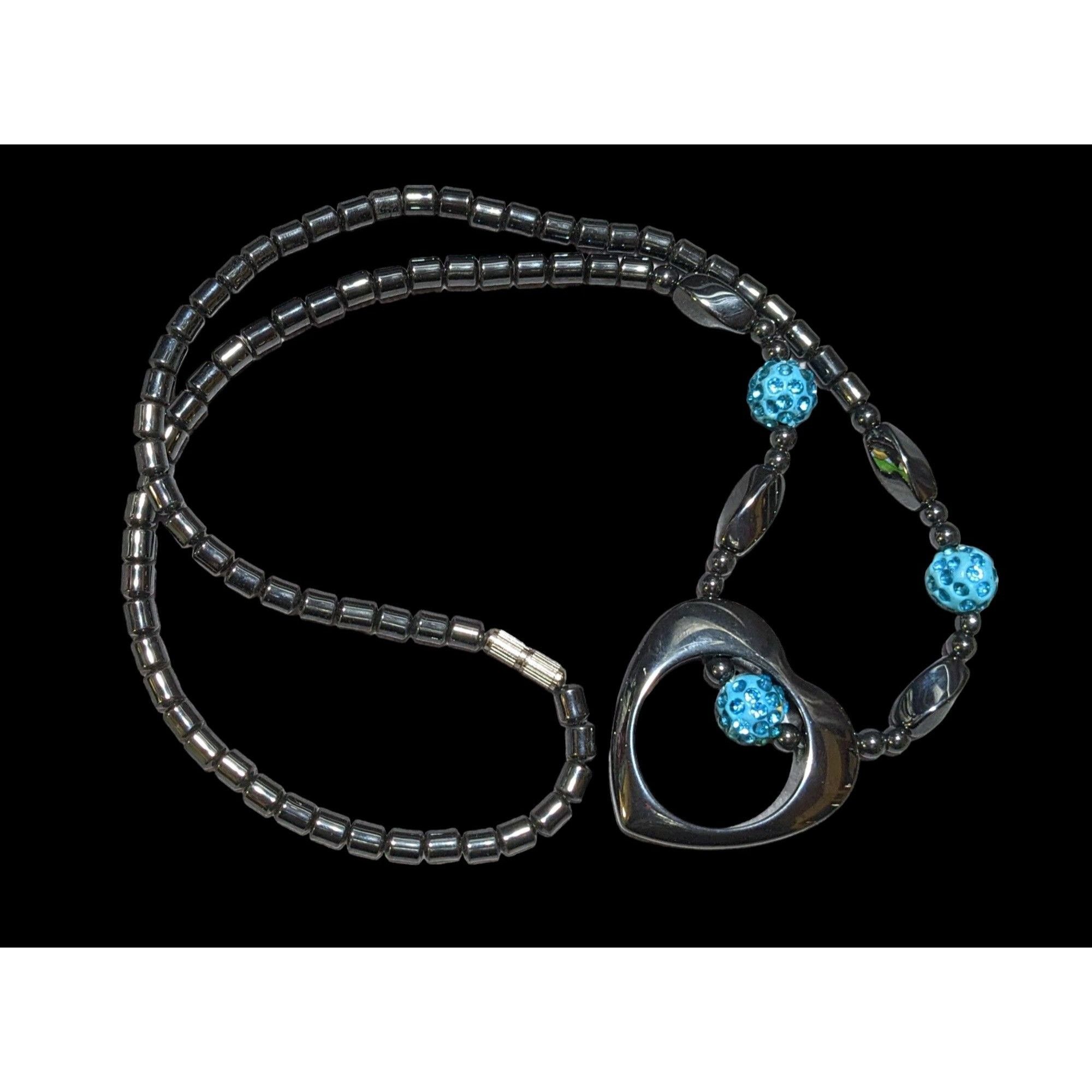 Other Hematite Open Heart Beaded Pendant Necklace Size ONE SIZE - 13 Thumbnail