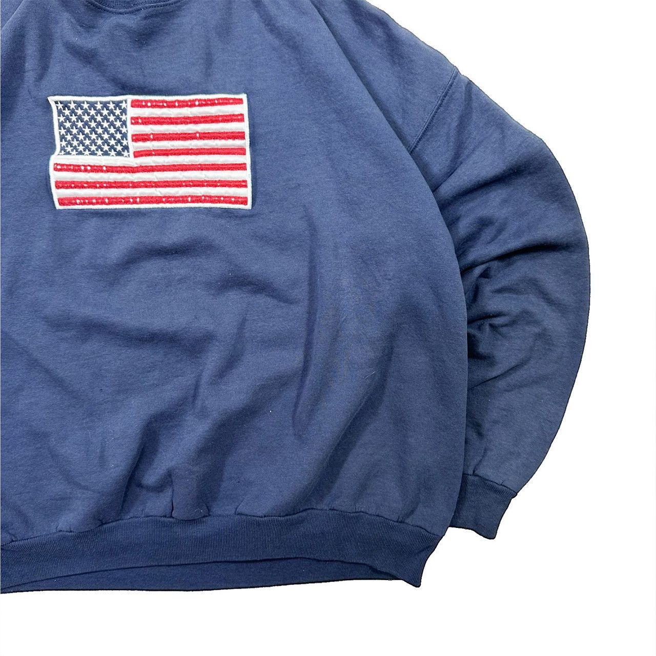 Vintage Vintage 90s Made in USA Heavy USA Flag Embroidered Sweater Size US L / EU 52-54 / 3 - 3 Thumbnail