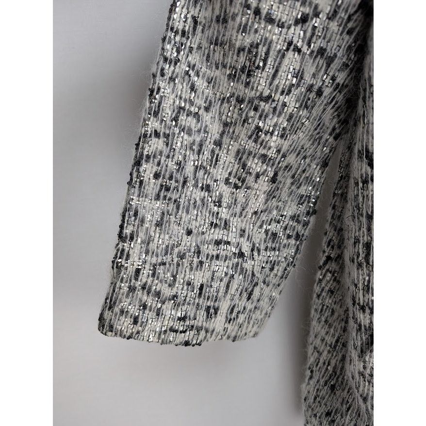 Celine o1rshd1 Hand Woven Wool Coat Jacket in Grey/Black Size US M / EU 48-50 / 2 - 7 Thumbnail