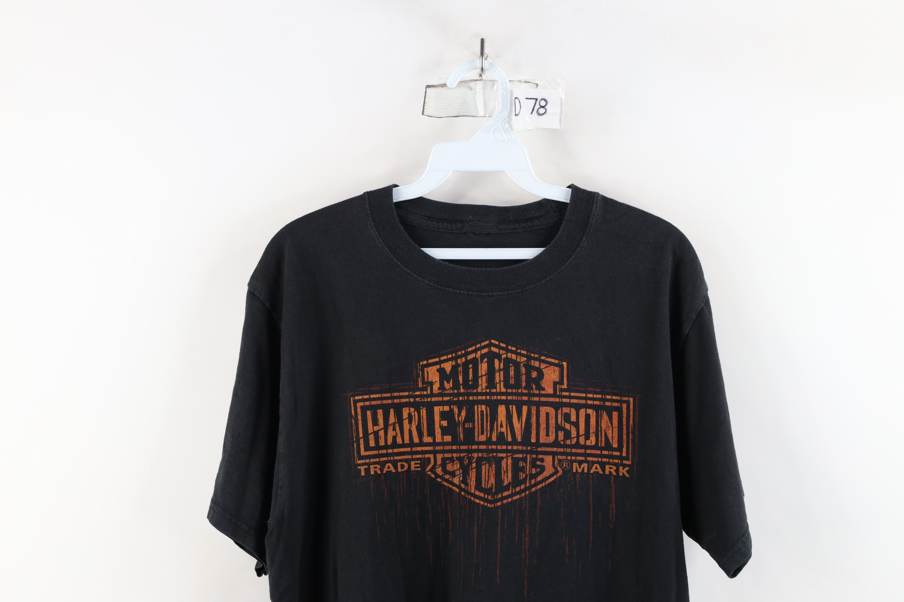Harley Davidson × Vintage Vintage Y2K Harley Davidson Big Logo Drip T-Shirt Black Size US M / EU 48-50 / 2 - 2 Thumbnail