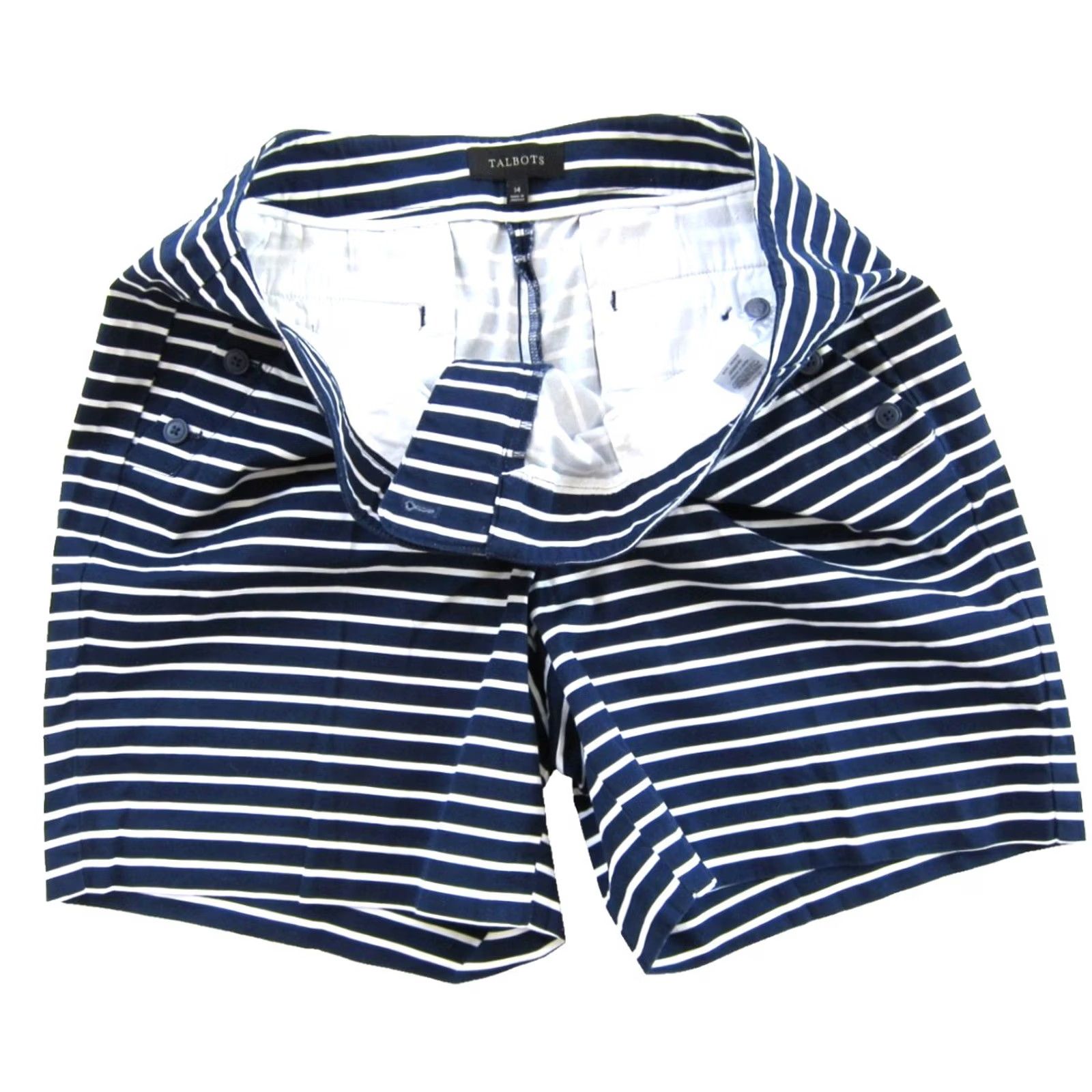 Talbots Talbots Navy Blue White Stripe Button Front Chino Sailor Short Woman 14 Size 36" / US 14 / IT 50 - 4 Thumbnail