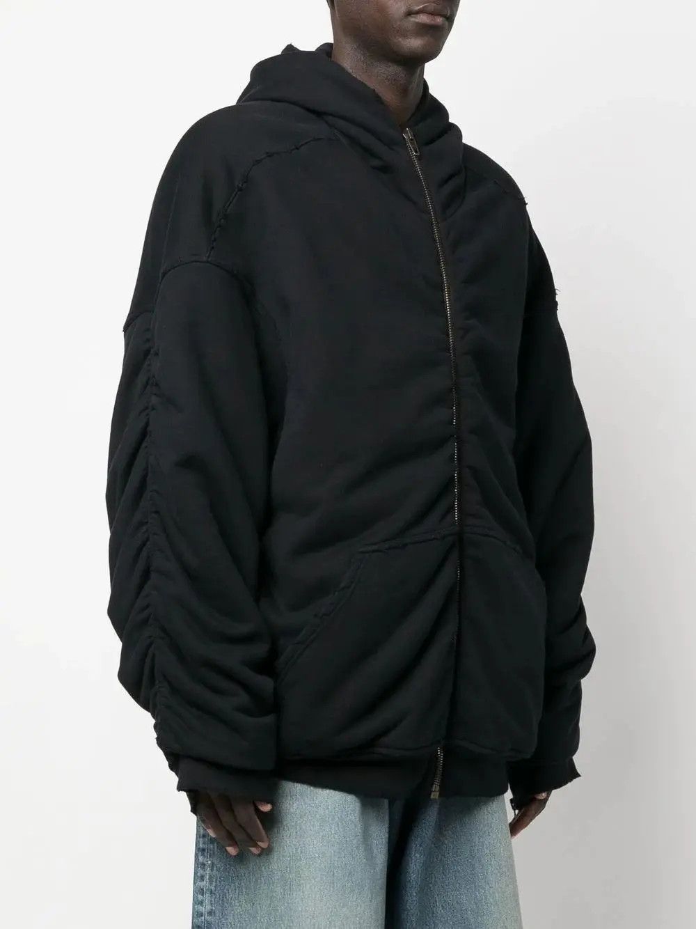 Balenciaga o1mt1gz1224 Oversized Bomber Hoodie in Black Size XXS / US 00 / IT 34 - 3 Thumbnail