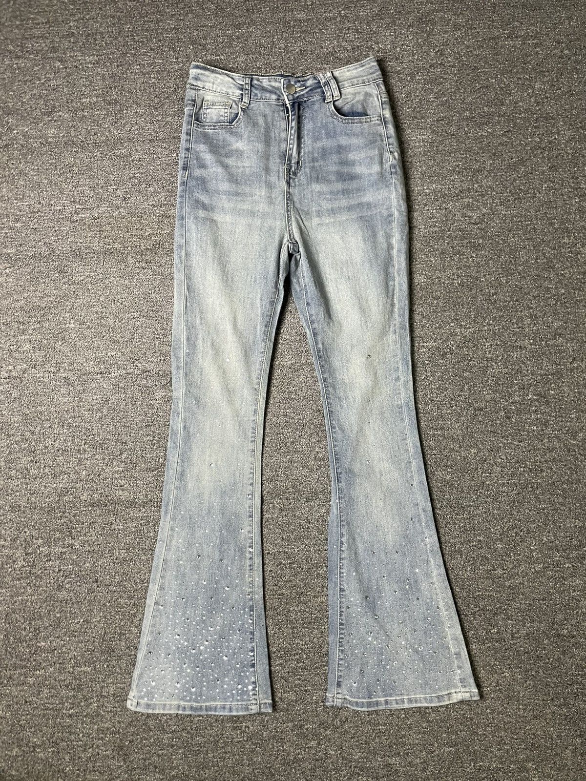 GRL Beaded Denim Flare Pants (61)