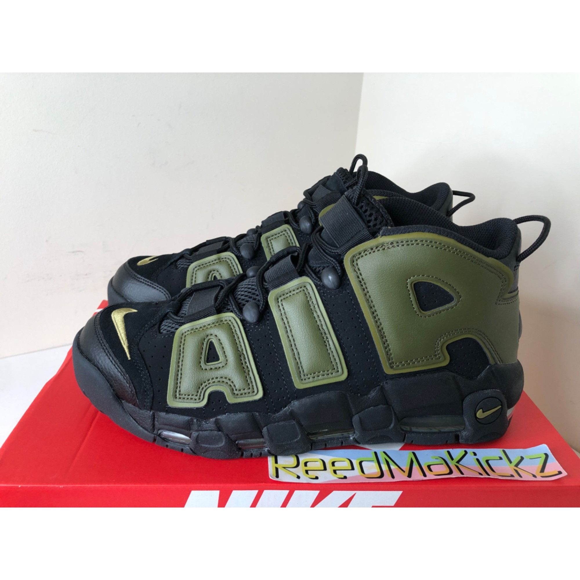 Nike store Air More Uptempo Black Crimson Mens 9us