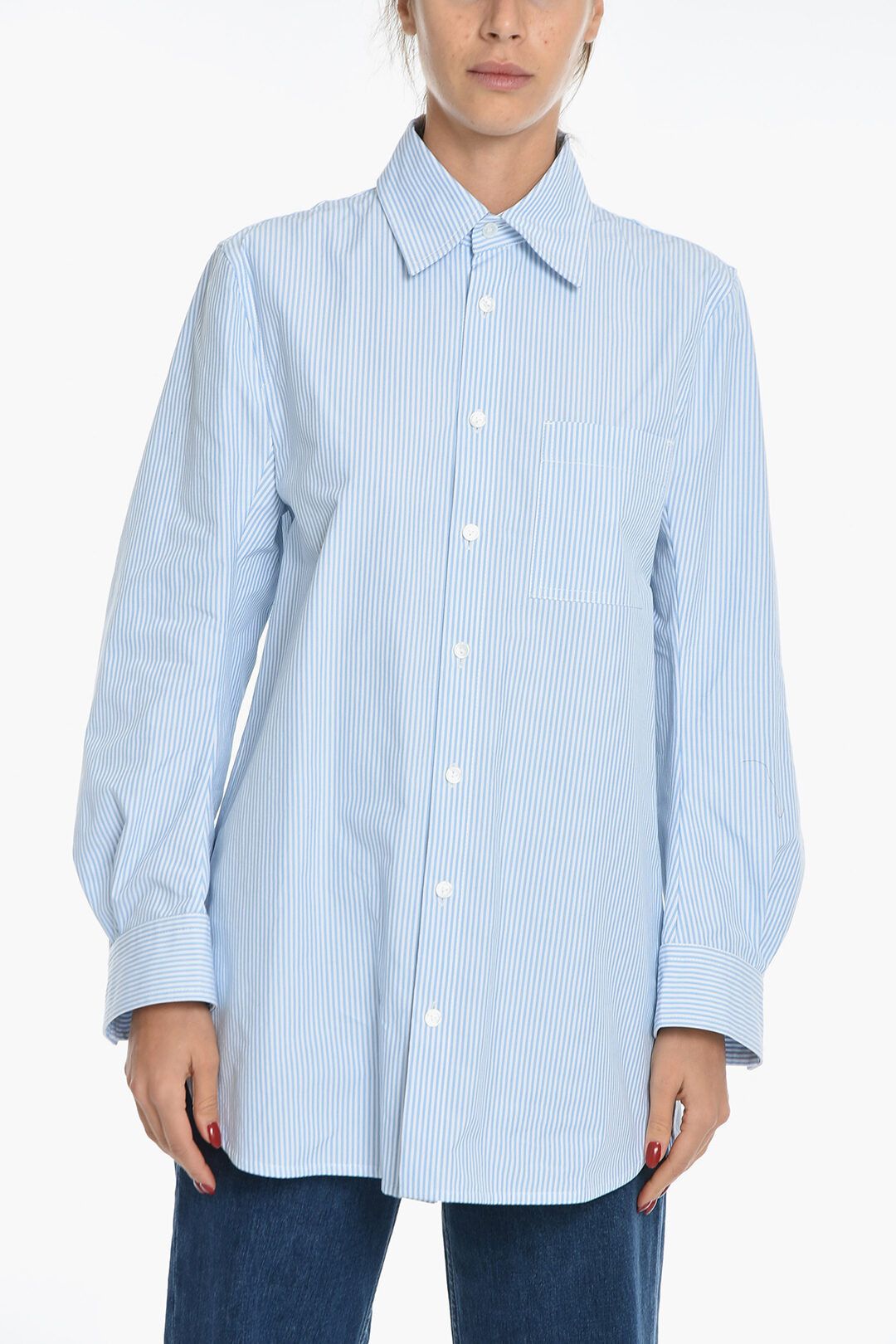 image of Bottega Veneta O1Dk11S1223 Shirt In Light Blue, Women's (Size XS)