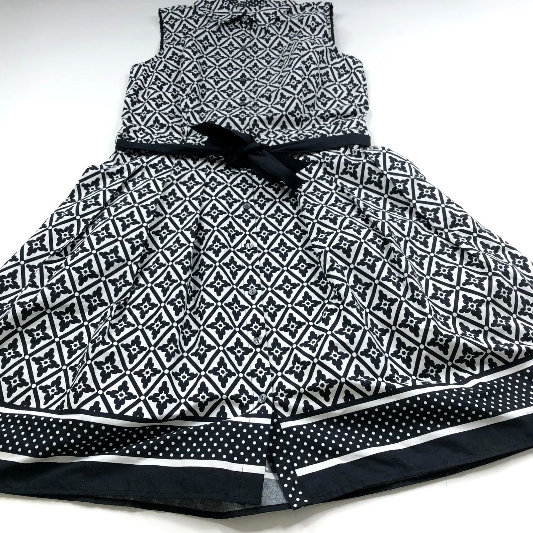 Talbots Talbots 12 Midi Button Shirt Dress All Over Print Black Shirt Dress Ladies Regular 12 Black Talbots Dress Size XL / US 12-14 / IT 48-50 - 6 Thumbnail