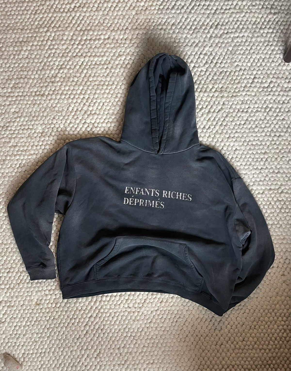 image of Enfants Riches Deprimes Faded Logo Hoodie in Black, Men's (Size XL)