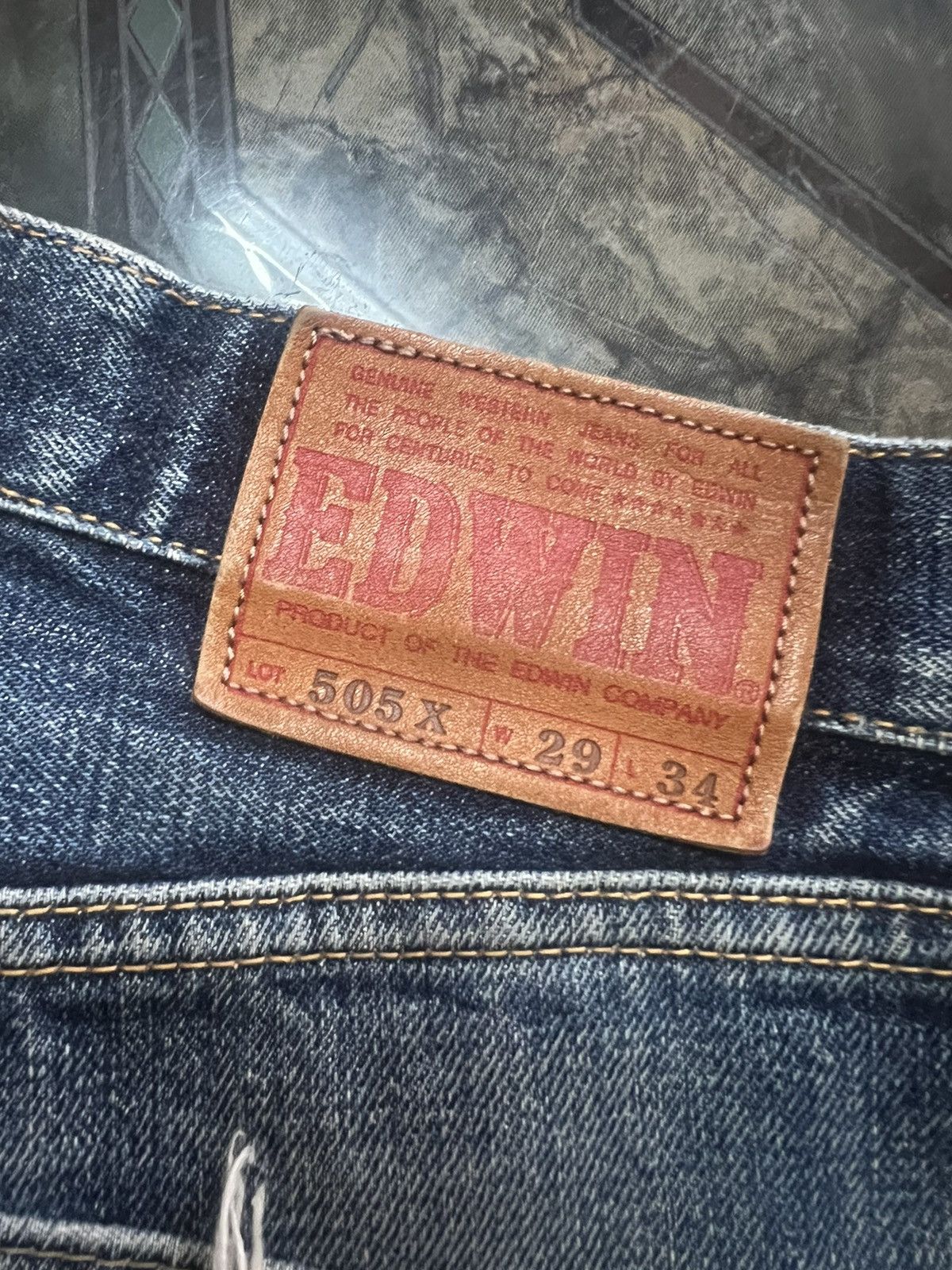 Designer × Japanese Brand × Vintage THRASHED💥EDWIN 505x DISTRESSED DENIM PANT Size US 29 - 10 Thumbnail