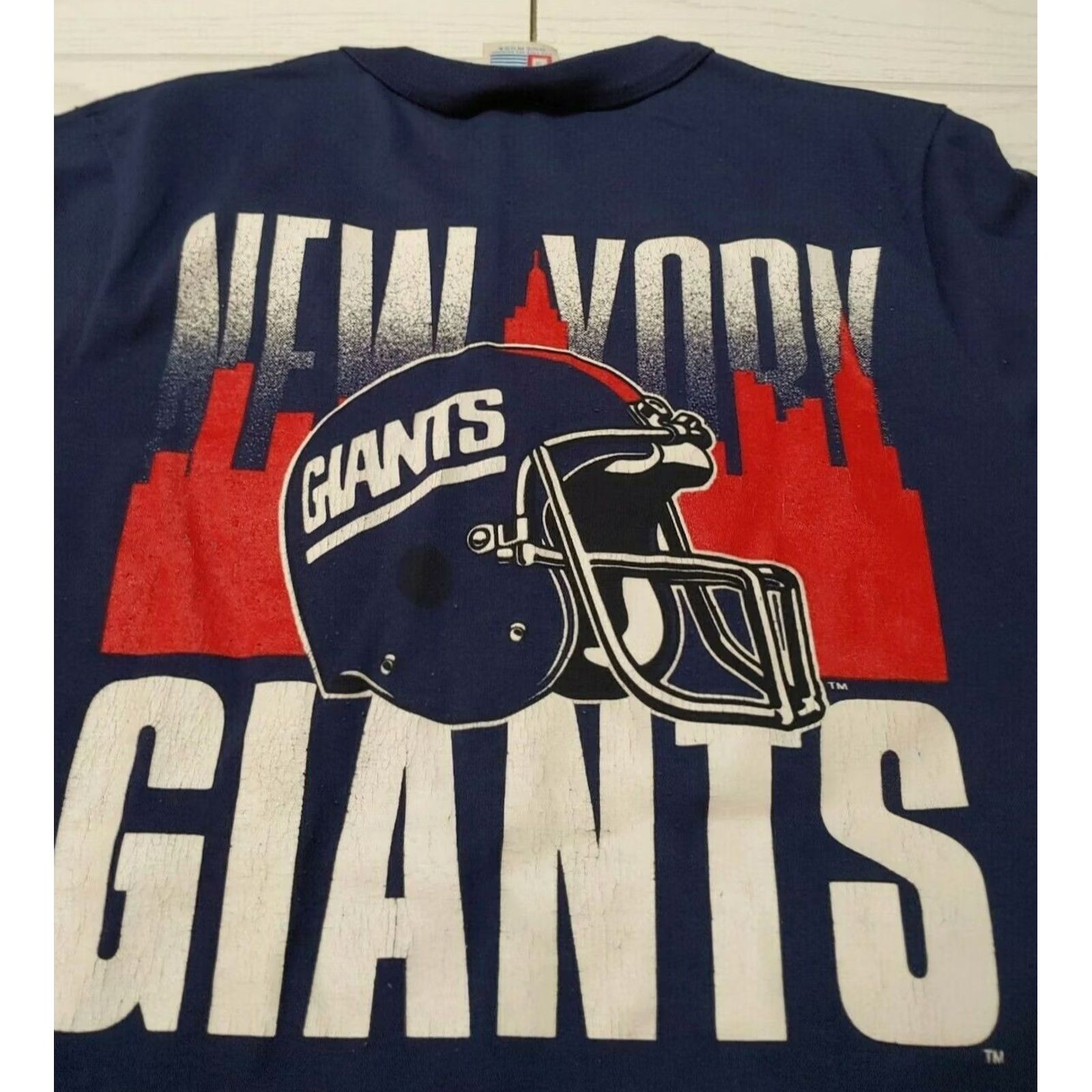 Vintage VINTAGE NY Giants Football Pocket T-Shirt Blue Small Unisex Adults USA Made 25in Long 16in Pit to Pit Shirt Mens Womens Boys Girls Size US S / EU 44-46 / 1 - 5 Thumbnail