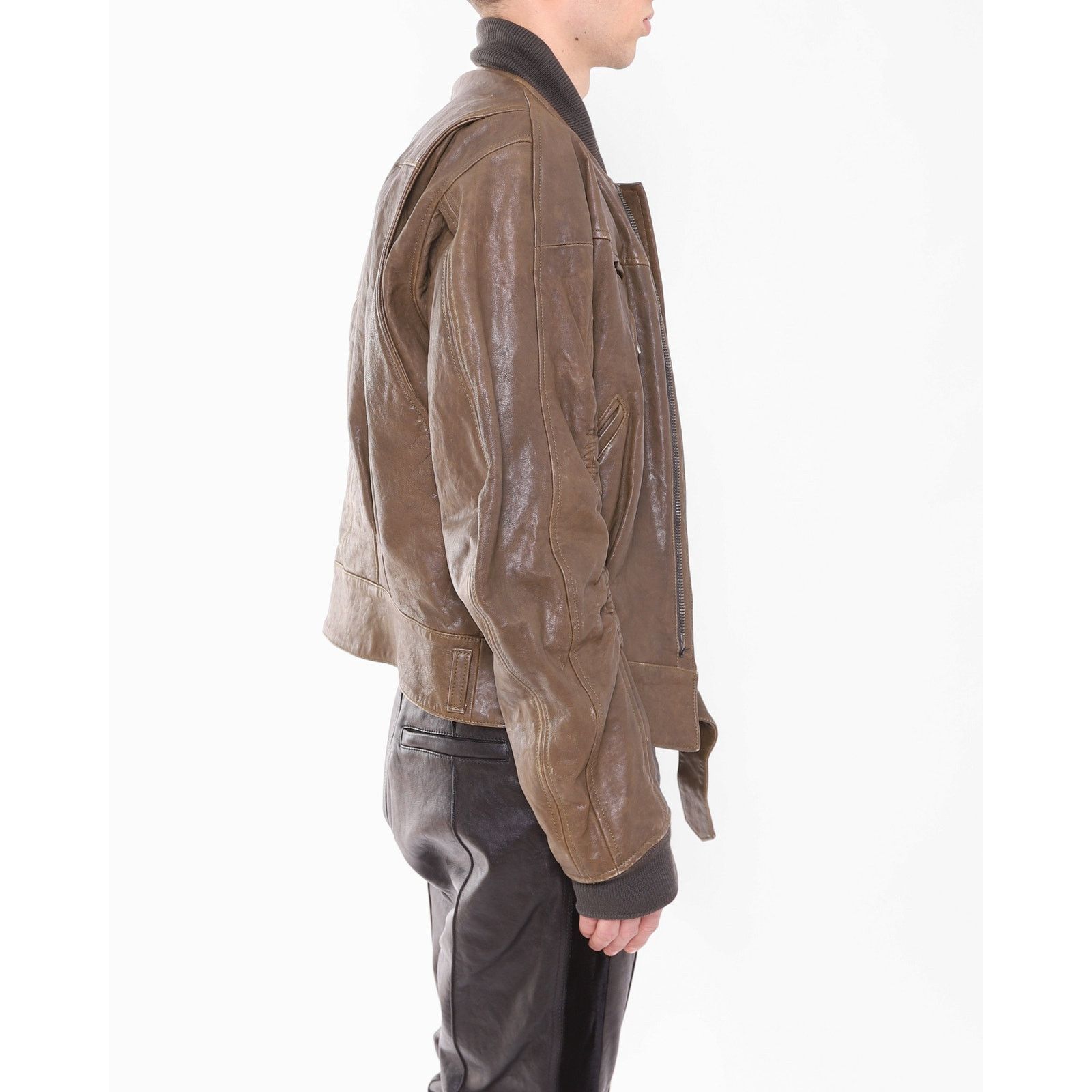Haider Ackermann FW15 Oversized Biker Bomber in Brown Leather Size US M / EU 48-50 / 2 - 8 Thumbnail