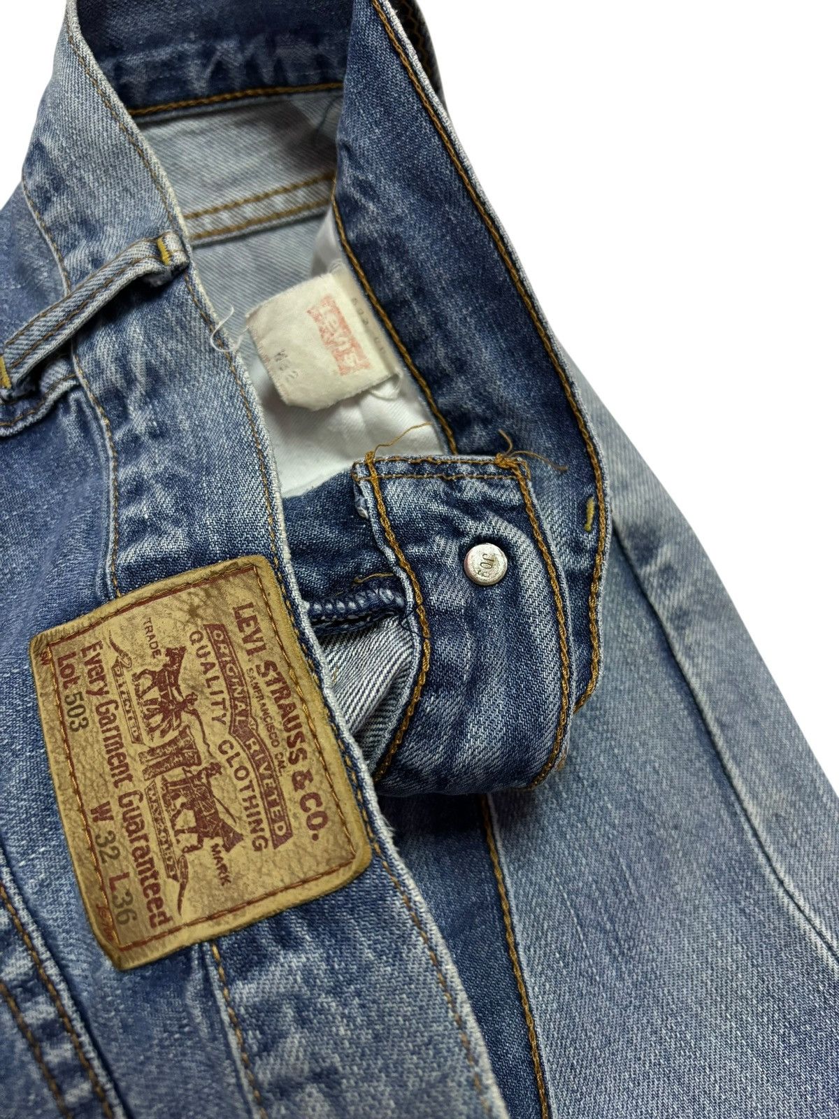 Levi's Vtg 90s Levis 503 Japan Selvedge Distressed Jeans Size US 30 / EU 46 - 10 Thumbnail