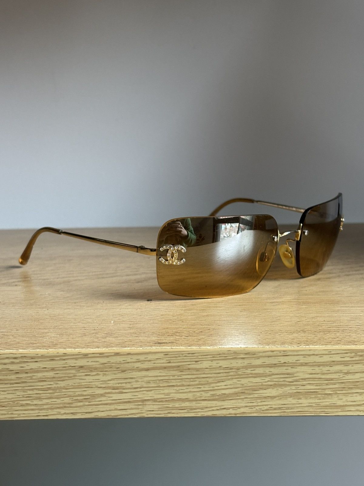 Chanel × Vintage CHANEL Sunglasses 4017-D Rimless Rhinestones Vintage Size ONE SIZE - 4 Thumbnail