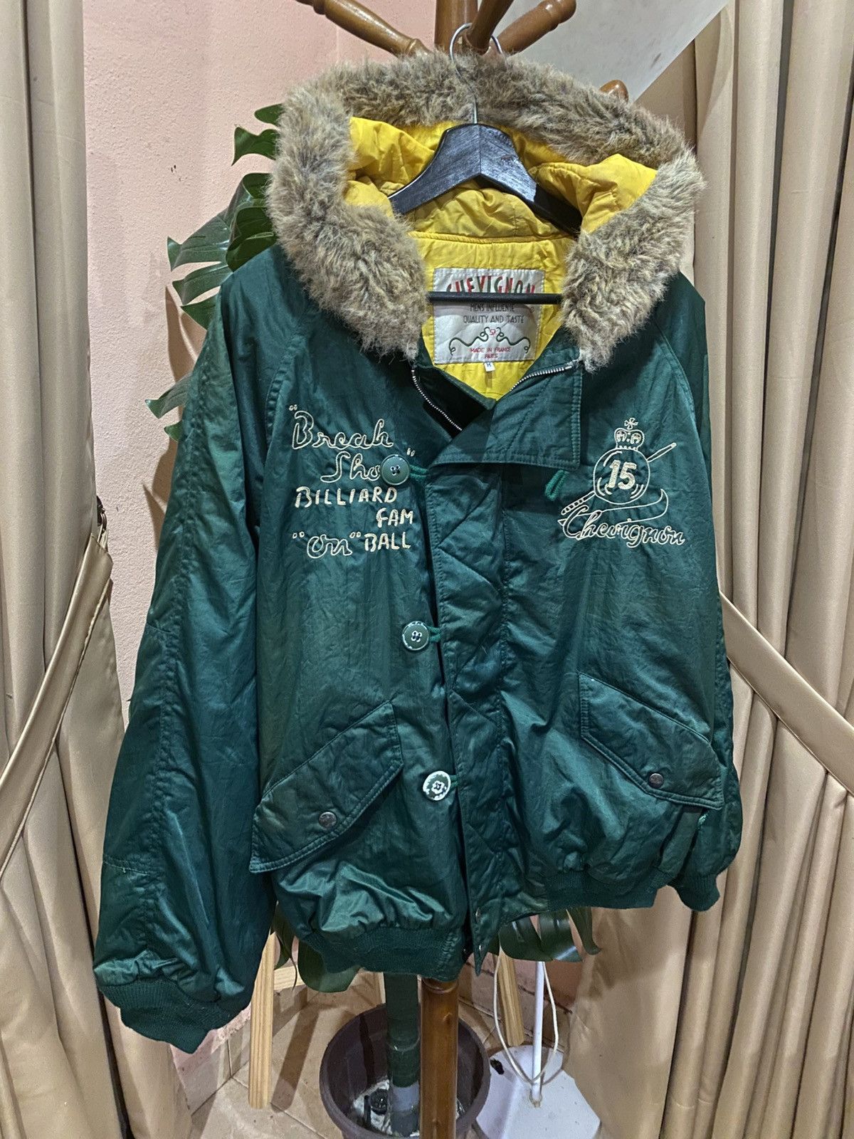 Chevignon Vintage Chevignon Paris Billiard Green Nylon Bomber Jacket Size US M / EU 48-50 / 2 - 3 Thumbnail