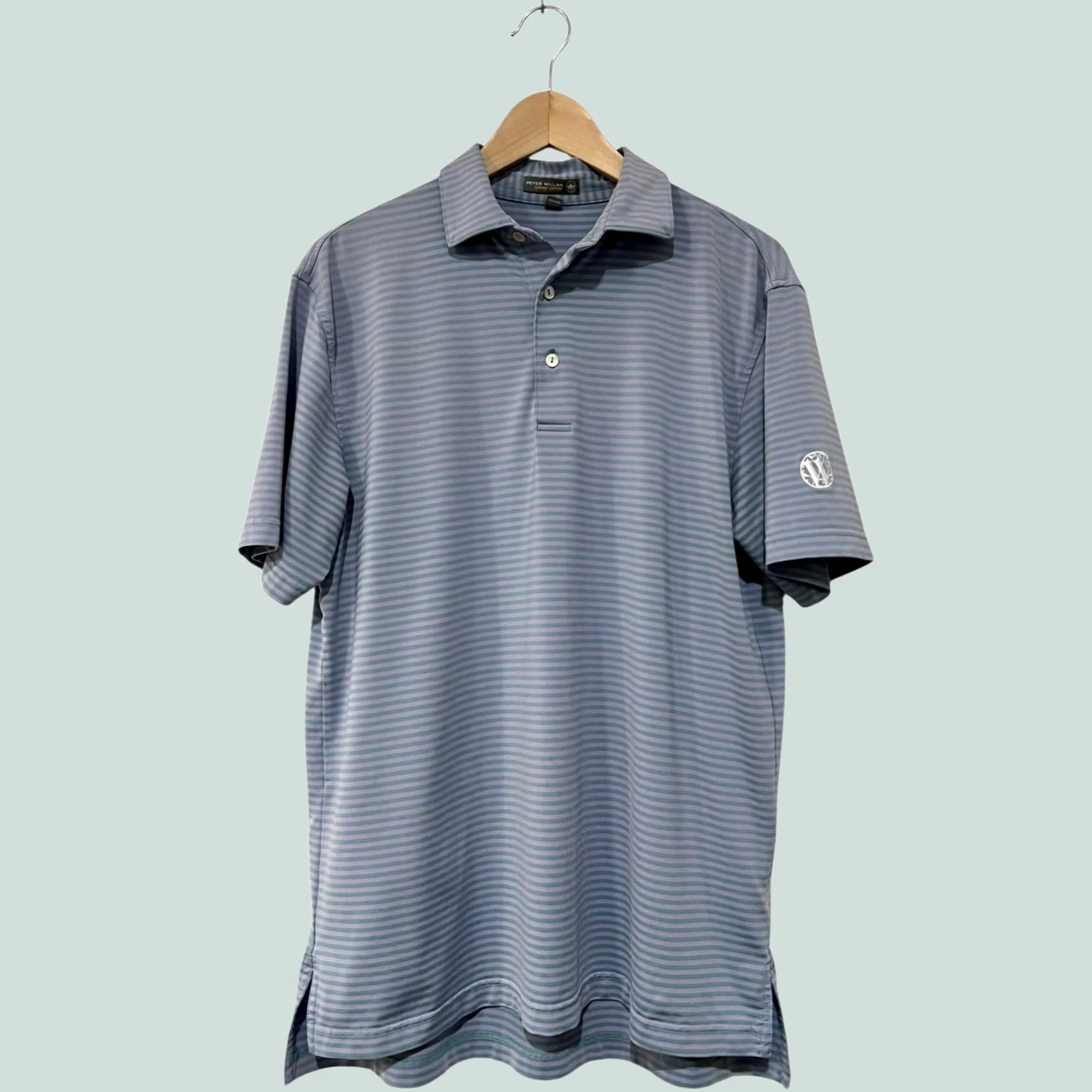 Peter Millar Peter Millar Polo M Purple Striped Golf Performance Short Sleeve Mens Size US M / EU 48-50 / 2 - 1 Thumbnail